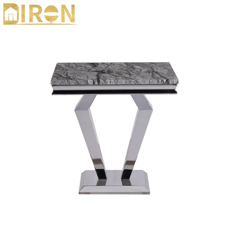 Chinese Factory Wholesale Price Stainless Steel and Marble Top Side Table
