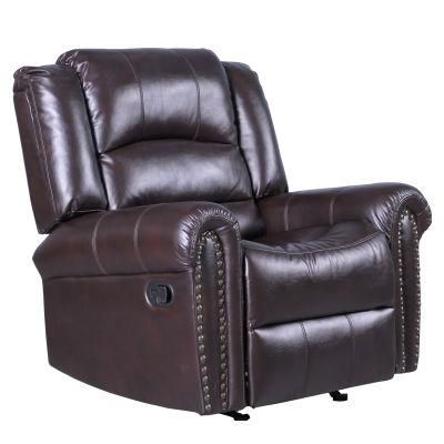 Luxury Classic Design Home Theater One Seat Rocker Air Leather Sofa Recliner