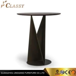Modern Design MDF Wood Top and Metal Steel Frame Base Small Side Table in Unique Stype