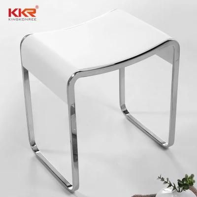 Bathroom Bench White Bathroom Toilet Stool Matt Bath Chairs Solid Surface Anti Slip Shower Stool