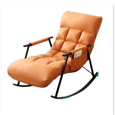 Comfort Velvet Rocking Chair Light Luxury Balcony Living Room Bedroom Leisure Chair Reclining Sofa Chair