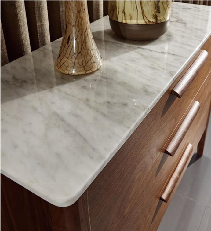 Nordic Wooden Hotel Furniture Marble Side Cabinet Console Table