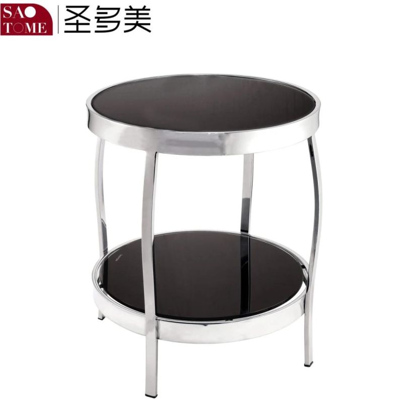 Modern Simple Living Room Furniture White or Black Faced Glass End Table