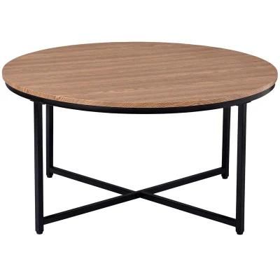 Cheap Oak Wood Surface Round Home Coffee Table