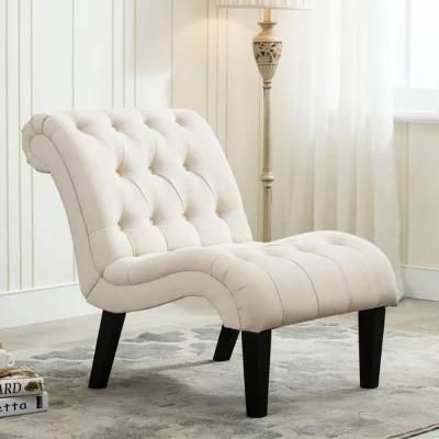 Accent Chair Sigle Sofa Armless Recliner with Wood Legs