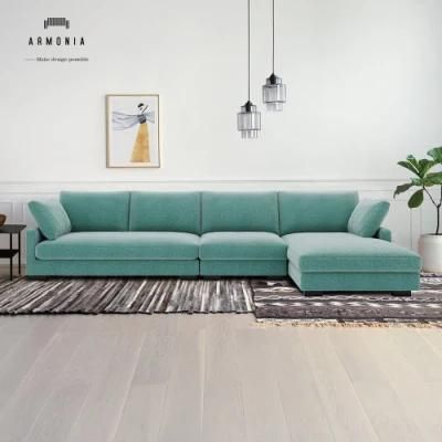 New Modern Living Room Leisure Fabric L Shape Furniture Sofa