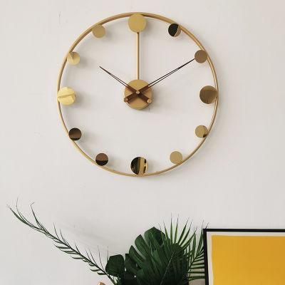 Nordic Creative Circle Home Wall Decor Retro Clock Minimalist Modern Luxury 3D Wall Clocks Design Art Metal Antique Clock Wall
