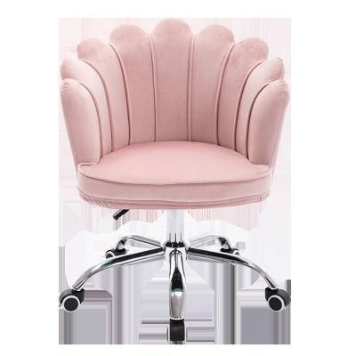 Home Comfortable and Sedentary Cute Velvet Chaises Salle a Manger Metal Frame Swivel Chair