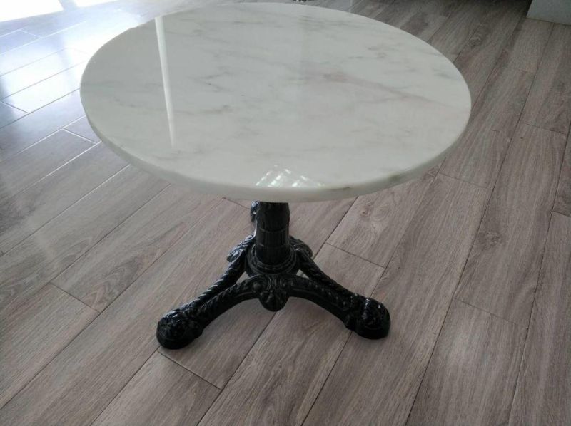 Metal Table Legs Modern Side Table with White Marble Top