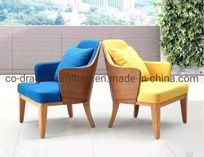 2021 Modern Furniture Wooden Frame Fabric Leisure Dining Coffee Chair