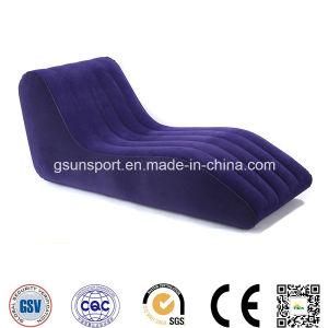 Inflatable S Shape Sofa Flocked PVC Sofa