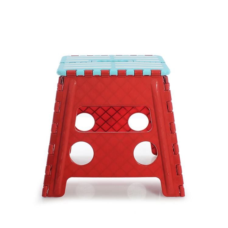 Color Matching Lovely Red Stripe Household Folding Plastic Stool