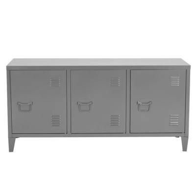 Sideboard Cupboard Console Stand 3 Door Two Tiers Metal File Locker Storage Cabinet