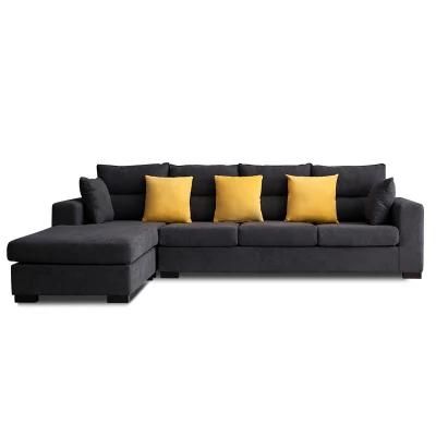 Nordic Style Black Fabric Sofa Set Furniture Soft Sectional Couch Living Room Sofas