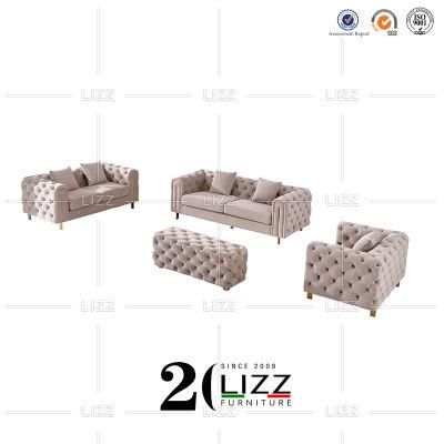 Classic UK Style Luxury Modern Office /Living Room Sectional Home Furniture Velvet /Linen Fabric Sofa