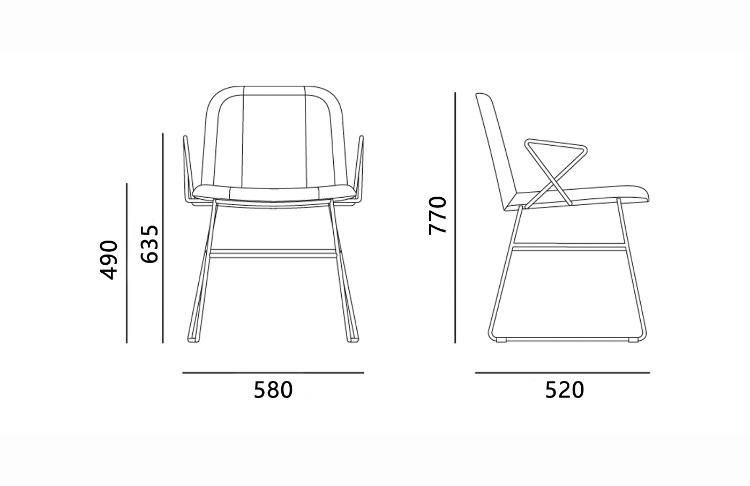 Fashionable Iron Legs Conference Meeting Seat Office Visitor Chair