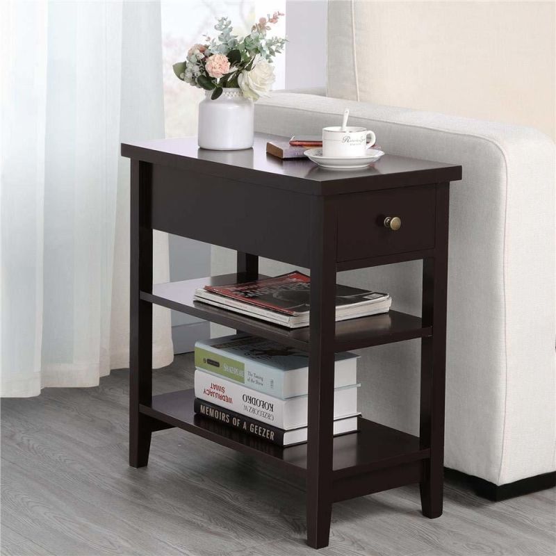 Storage Sofa Coffee Tables with 1 Drawer Double Shelves