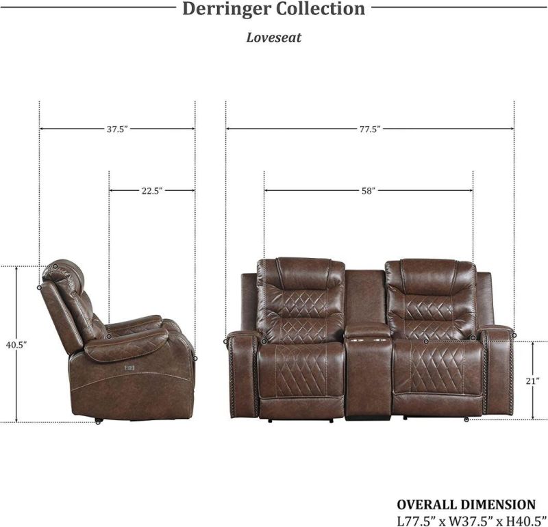 Jky Furniture Luxury Top Grain Leather Manual Recliner Sofa Set for (3+2+1) with Modern Diamond Shape