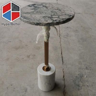 Natural White Granite Side Tables with White Marble Base