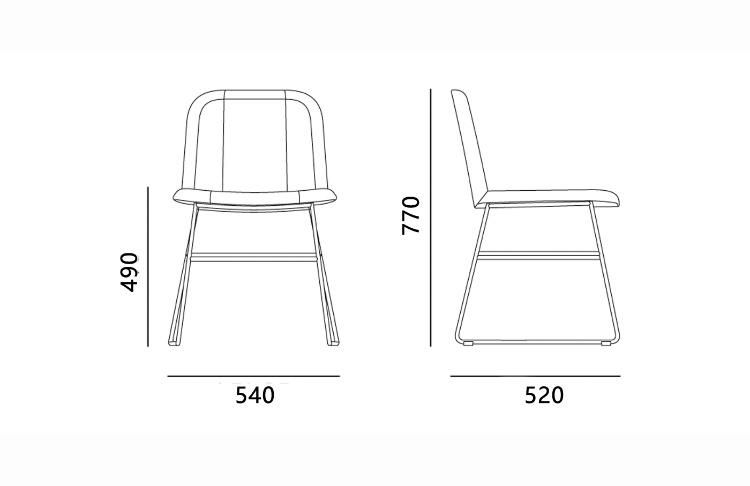 Fashionable Iron Legs Conference Meeting Seat Office Visitor Chair