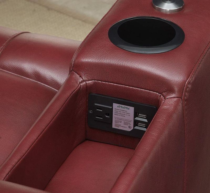 Jky Furniture High Adjustable Leather Home Theater Power Recliner Sofa Set with Customerization Functions