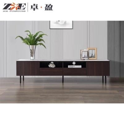 Modern MDF Wood Living Room Furniture TV Marble Table Set TV Stands Unit TV Cabinet and Coffee Table with Drawer