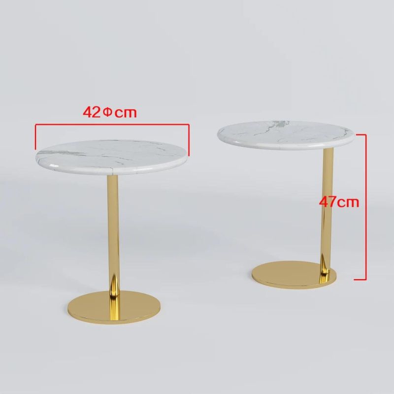 Factory Direct Sell Modern Home Furniture Glass Marble Dining Table with Stainless Steel Feet