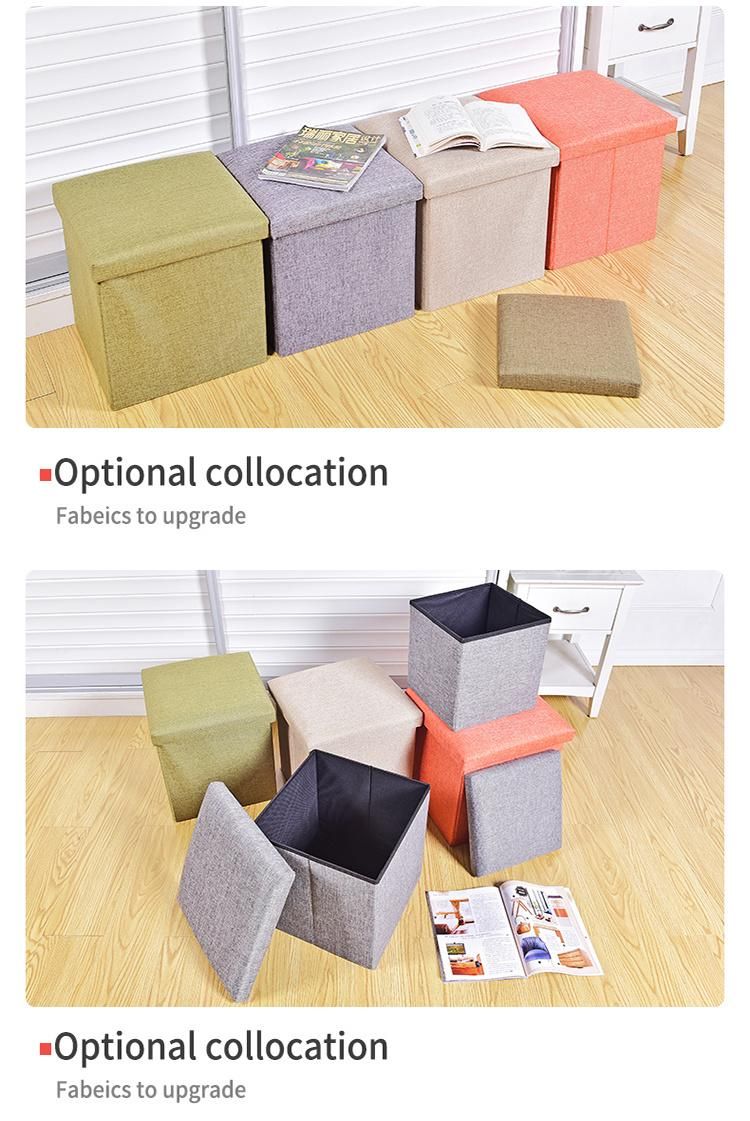 Selles De Stockage De Pliage Multifunctional Folding Storage Stool Leather Upholstered Home Furniture Fold Box Chair Footstool