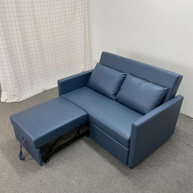 Modern Minimalist Blue Tech Cloth Living Room Bedroom Apartment Sofabed