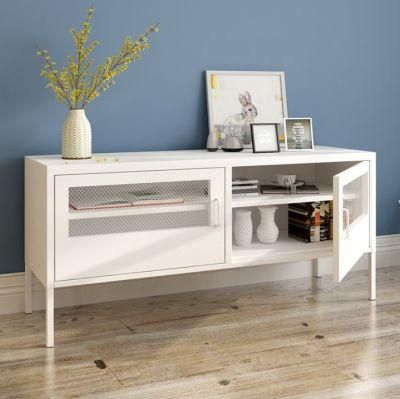 Modern Furniture White Long Metal TV Stand for Living Room 46-Inch