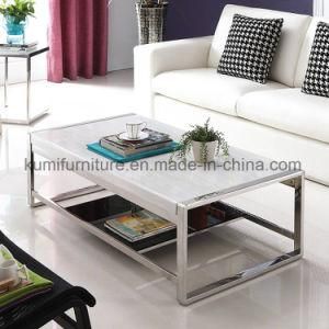 Marble Top Stainless Steel Kd Tea Table