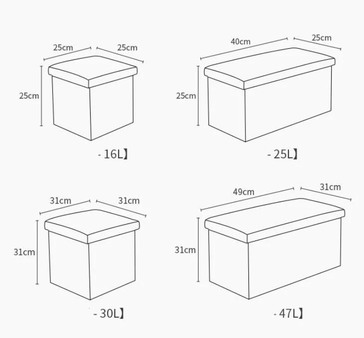 Storage Stool Sofa Shoe Stool Sitting Folding Fabric Storage Stool