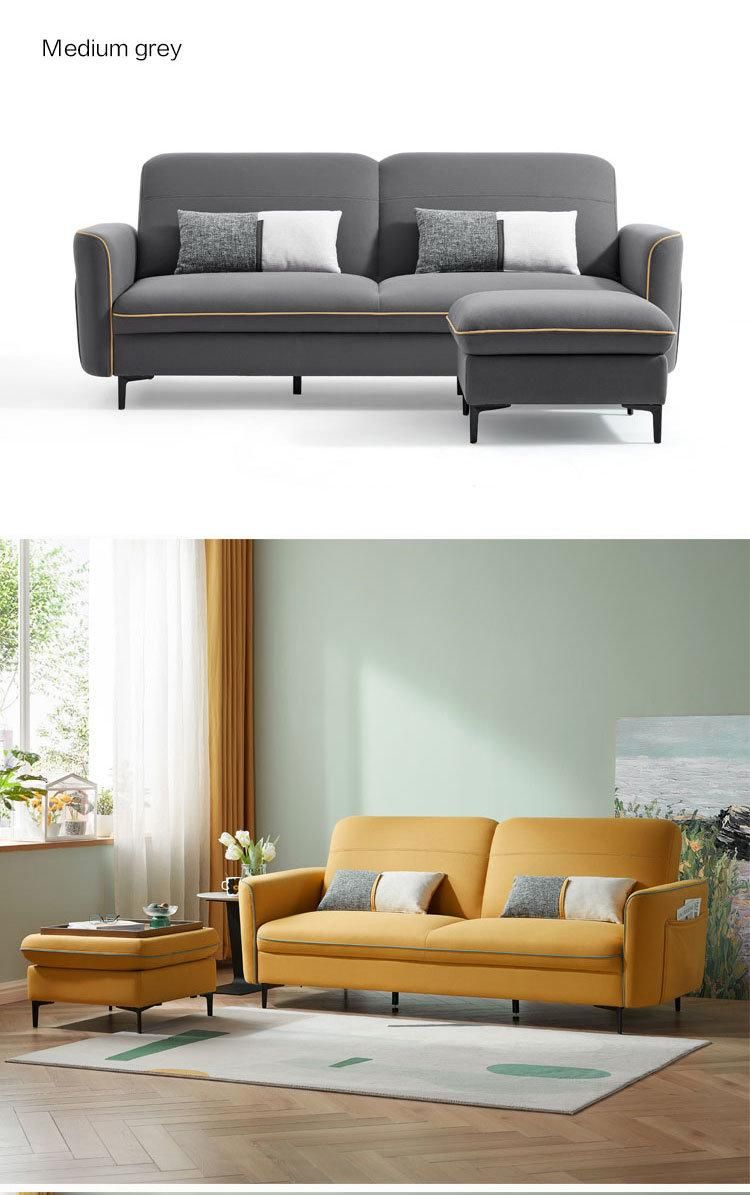 Hot Sale Sponge with Armrest Fabric Couch L Shape Sofas Bed Sofa S136
