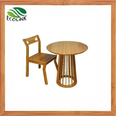 Bamboo End Table Modern Round Kitchen Serving Tea Table