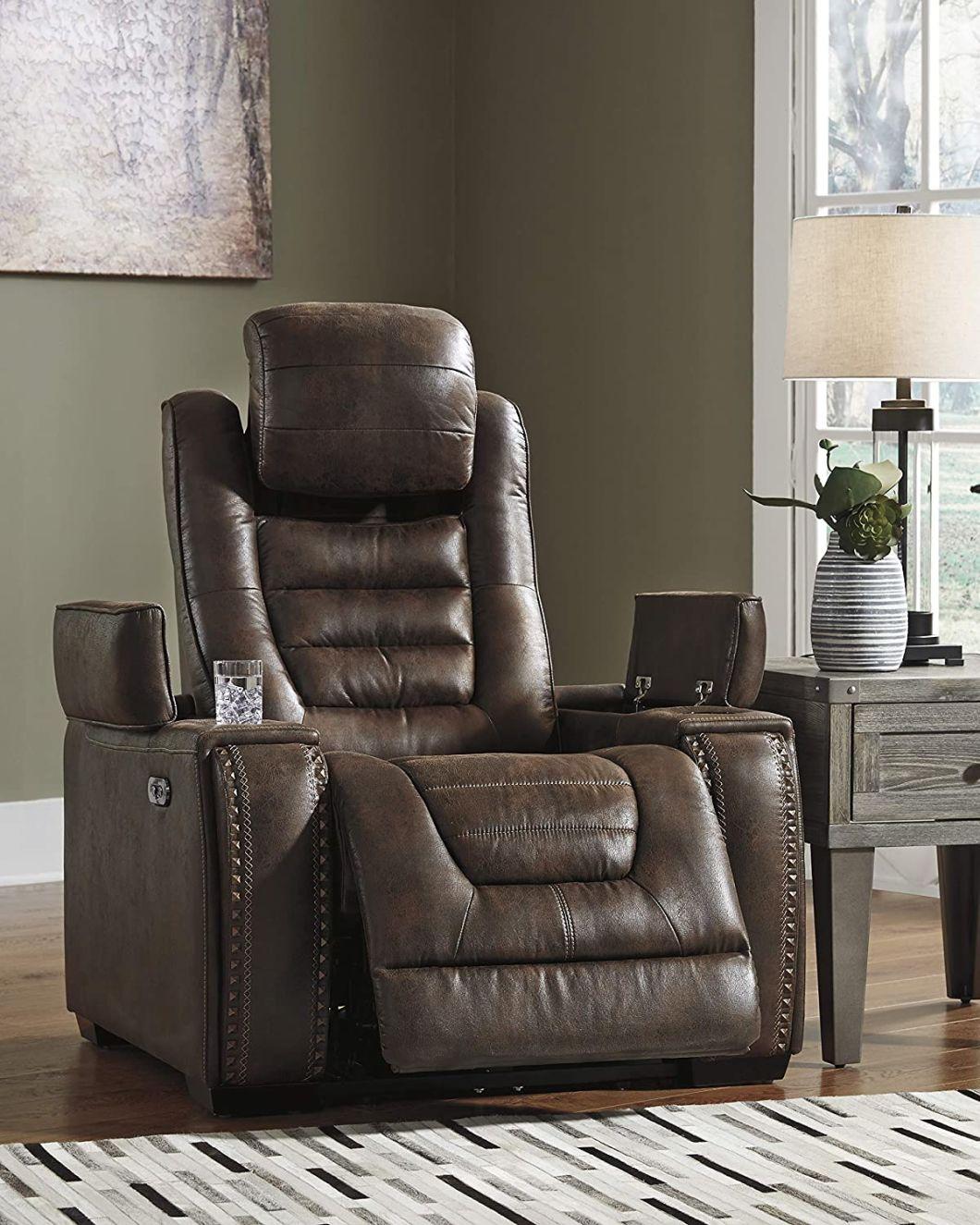 Jky Furniture Luxury Leather Home Cinema Power Recliner Sofa Set with Customerization Functions