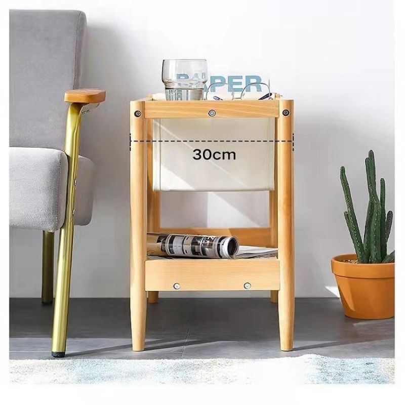 Modren Livingroom Furniture Wooden Double Deck Tea Rack Side Table