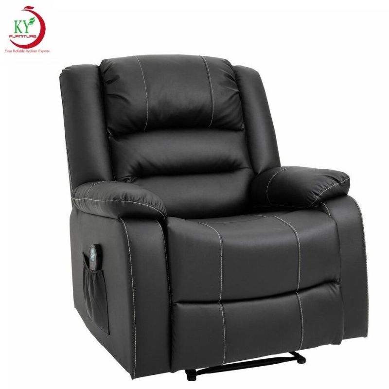 Jky Furniture Leather Manual Recliner Chair with Big Wingback and Inner Seat Width