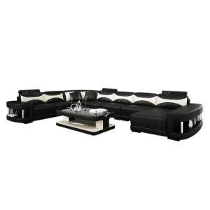 U Shape Genuine Leather Modular Sofa Set for Home Furniture