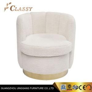 Living Room Home Furniture Velvet Seat Polish Stainless Steel Leisure Chair