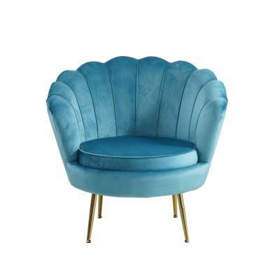 Shell Chair Velvet Accent Velvet Upholstered Living Room Chair Blue