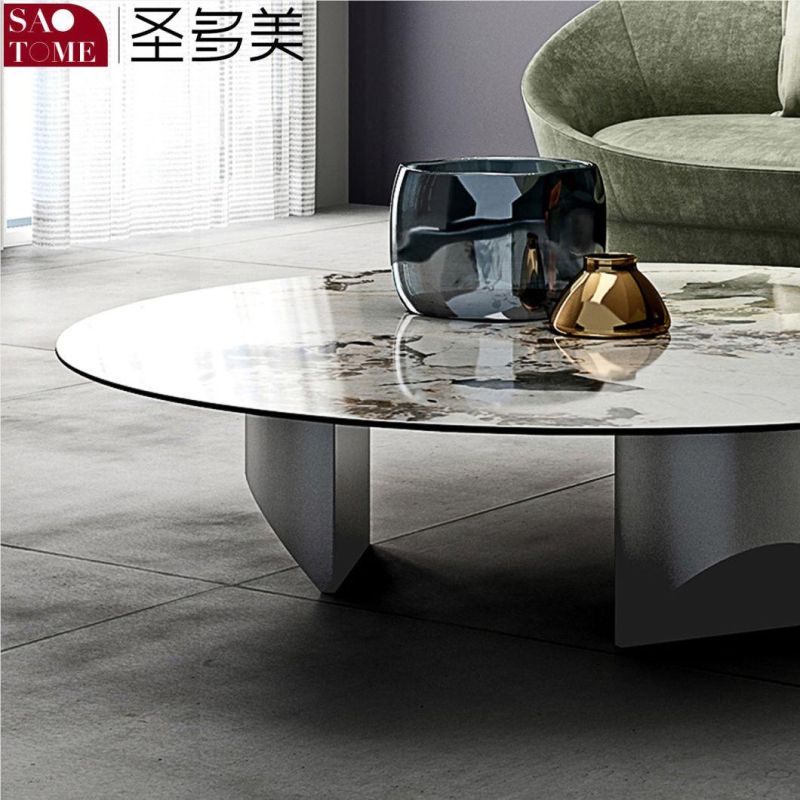 Slate Top and Metal Feet Coffee Table for Living Room
