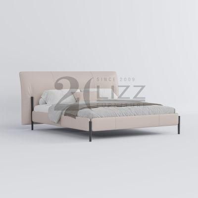 Stainless Steel Legs Luxury Modern Hotel Home Room Furniture European Wooden Double Queen King Size Bed