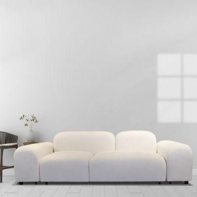China Manufacturer Fabric Sectional Cute White Soft Sofa Set Furniture