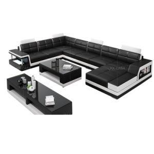Chinese Wholesale Sectional Luxury French Style Country Provincial Relax Superb Black Leather Sofa