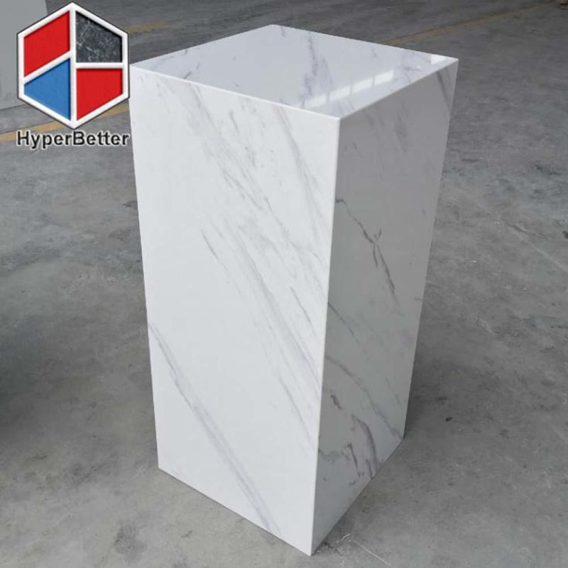 White Artificial Marble Plinth Tables
