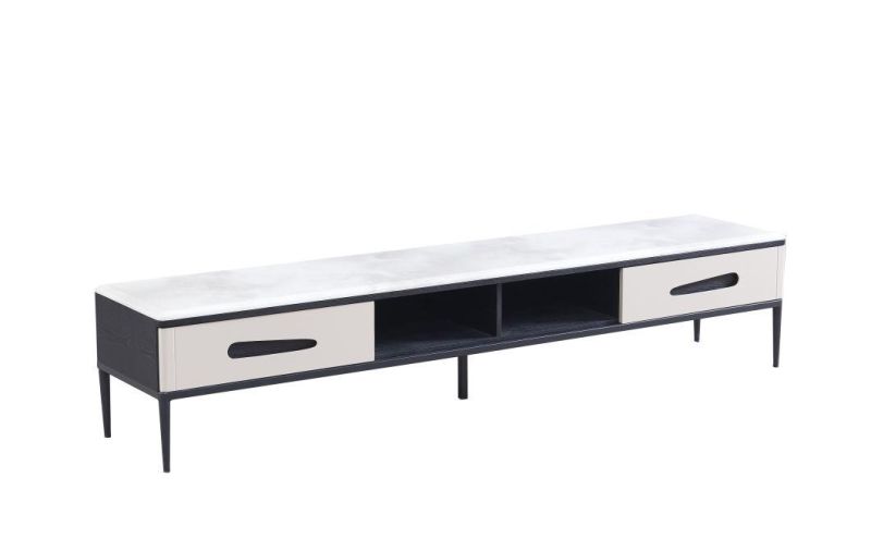 Cj-1059 Coffee Table //Marble Top /MDF with Oak Veneer/ Metal Coating Base