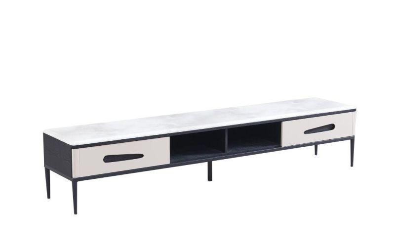 Cj-1059 Coffee Table  //Marble Top /MDF with Oak Veneer/ Metal Coating Base