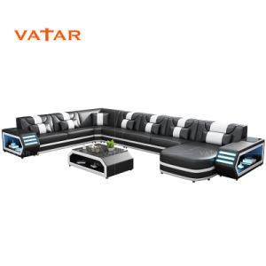 Vatar Modern Latest Living Room Italian Leather Sofa Design Foshan Shunde Furniture Market