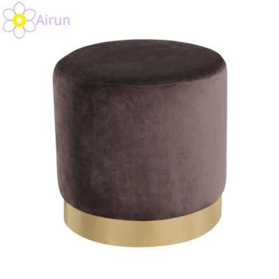 Factory Wholesale Contenitore Blush Velvet Puff Ottoman Stool