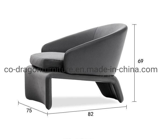 Luxury Home Furniture Steel Frame Leather Leisure Chair with Arm